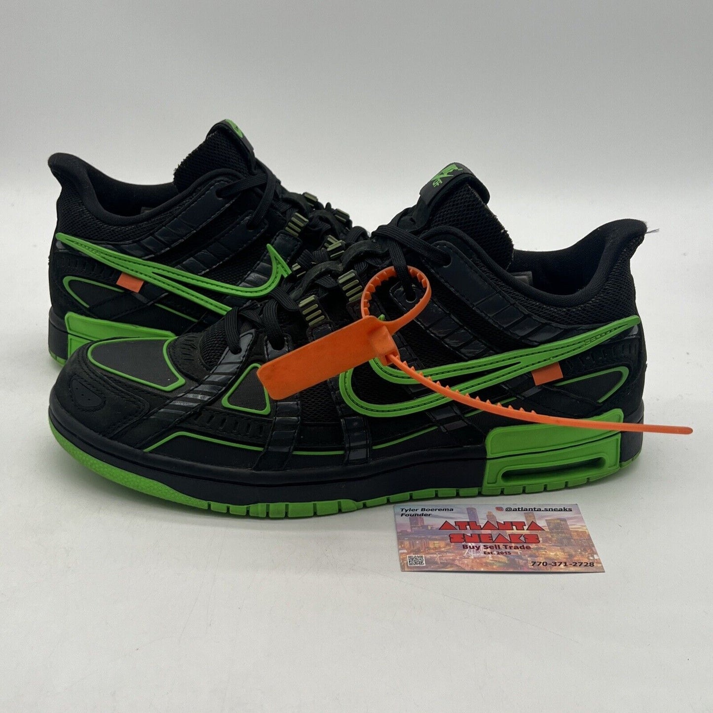 Size 11 - Nike Air Rubber Dunk x Off-White Low Green Strike Black (CU6015-001)