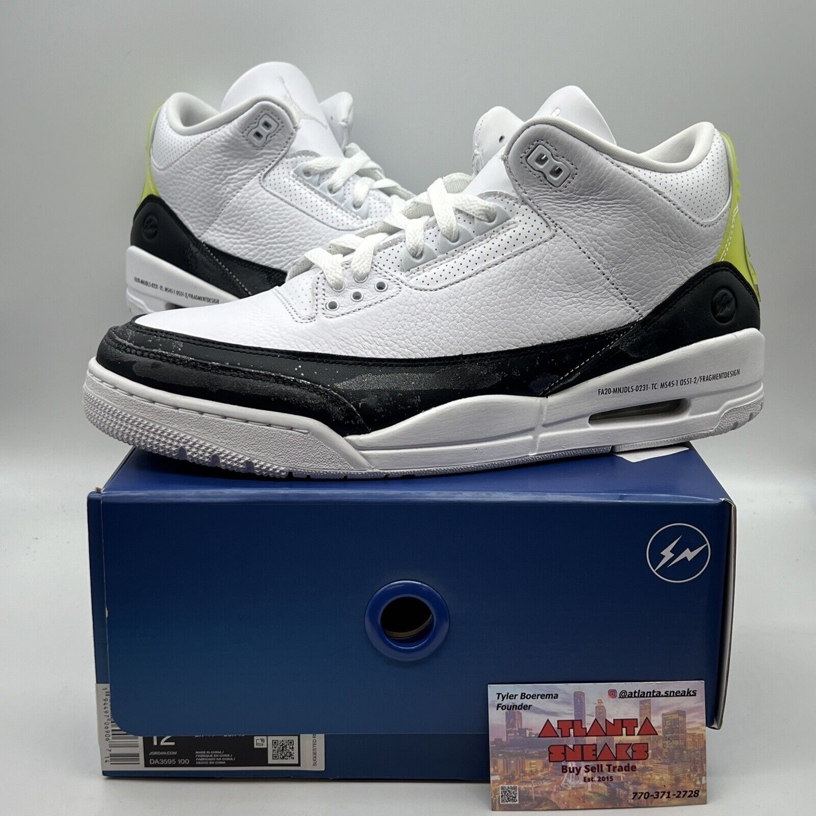 Size 12 - Jordan 3 Retro SP x Fragment Design Mid White Brand New Og All