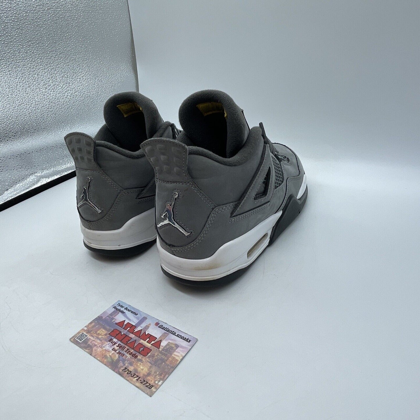 Size 8.5 - Jordan 4 Retro Low Cool Grey White Black Suede (308497-007)