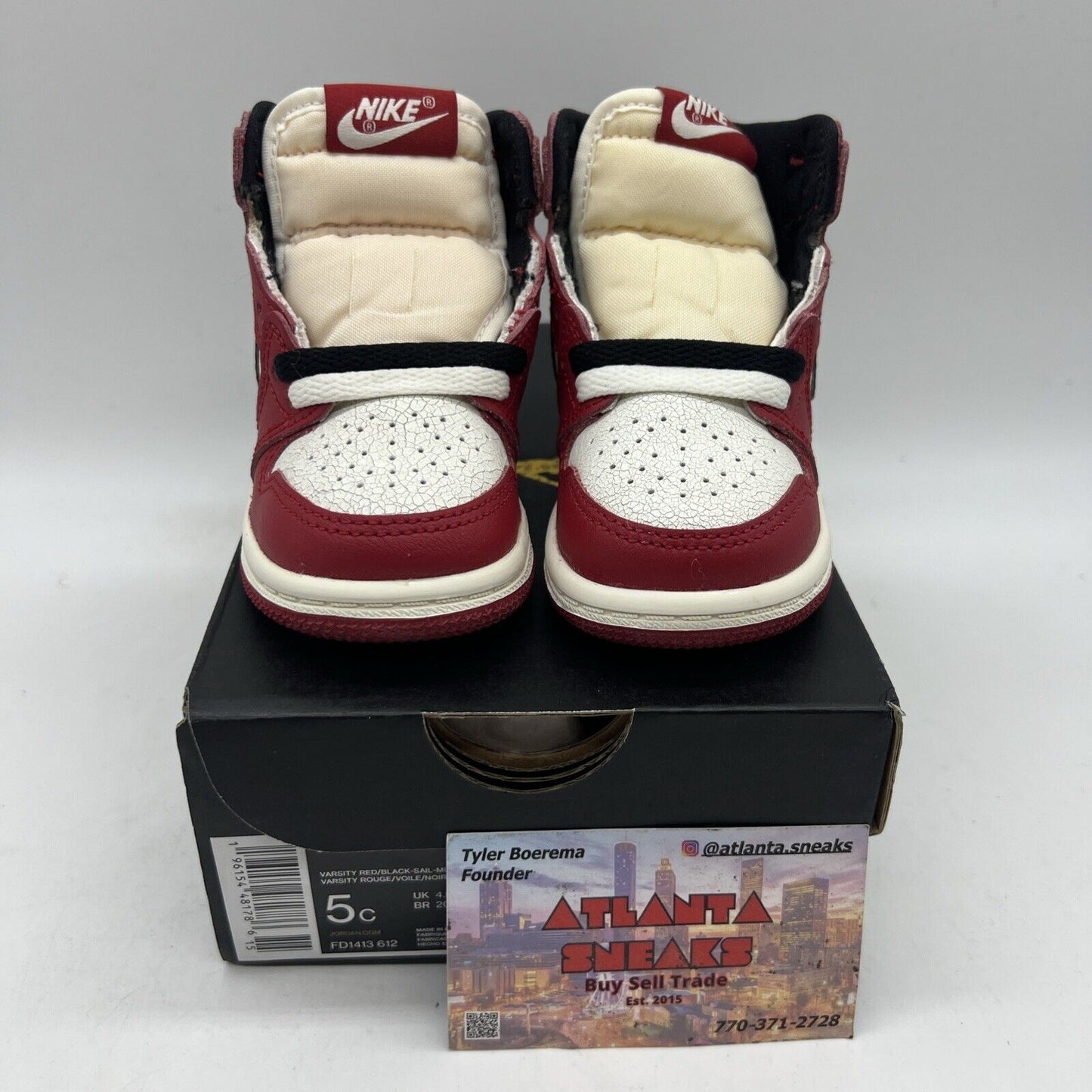 Nike Air Jordan 1 Retro High TD Chicago Lost & Found Size 5C Brand New Og All