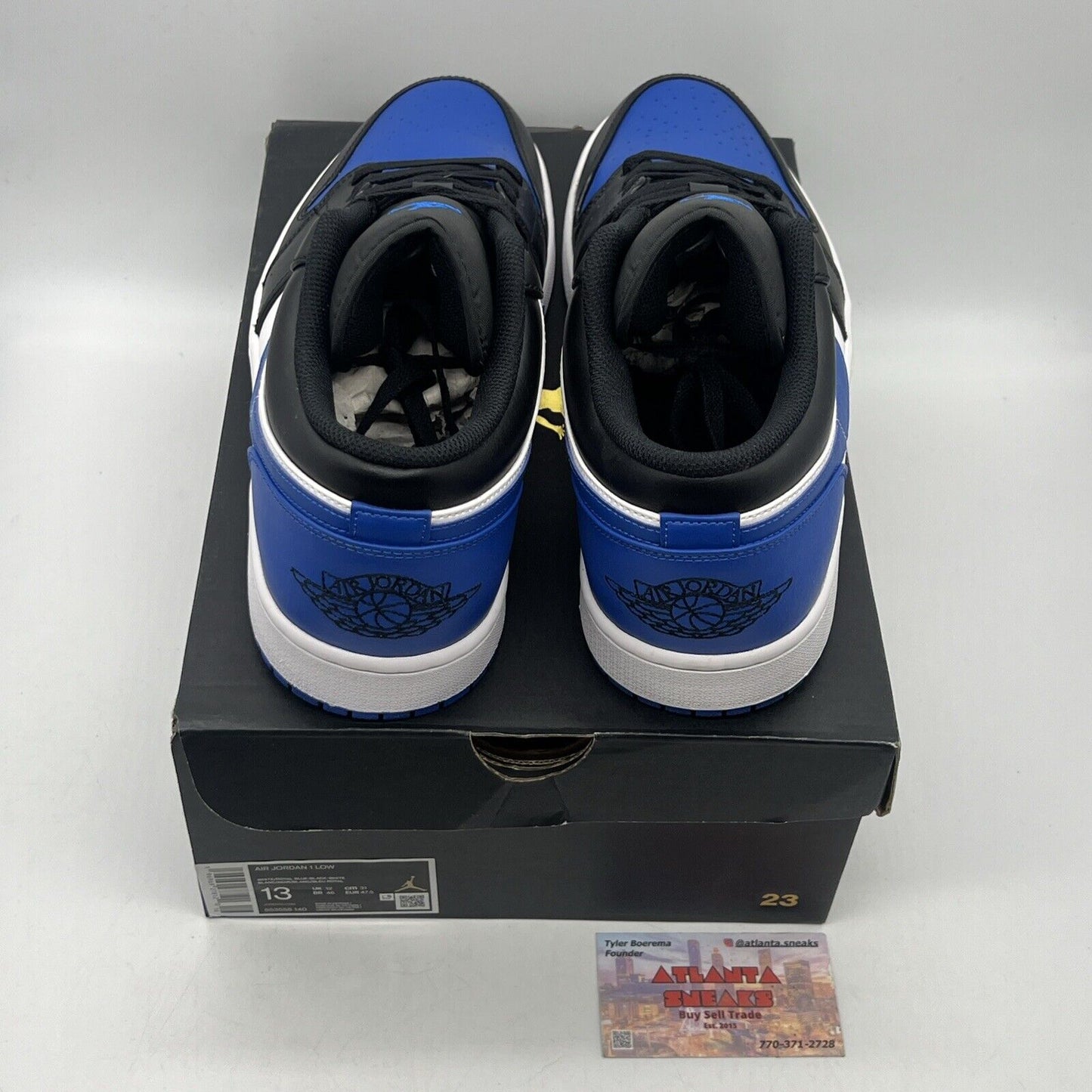 Size 13 - Air Jordan 1 Alternate Royal Toe Black White Blue Leather  553558-140