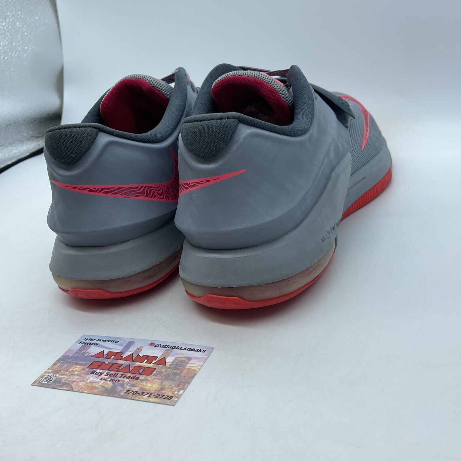 Size 10.5 - Nike KD 7 Calm Before The Storm Grey Pink Suede Leather (653996-060)