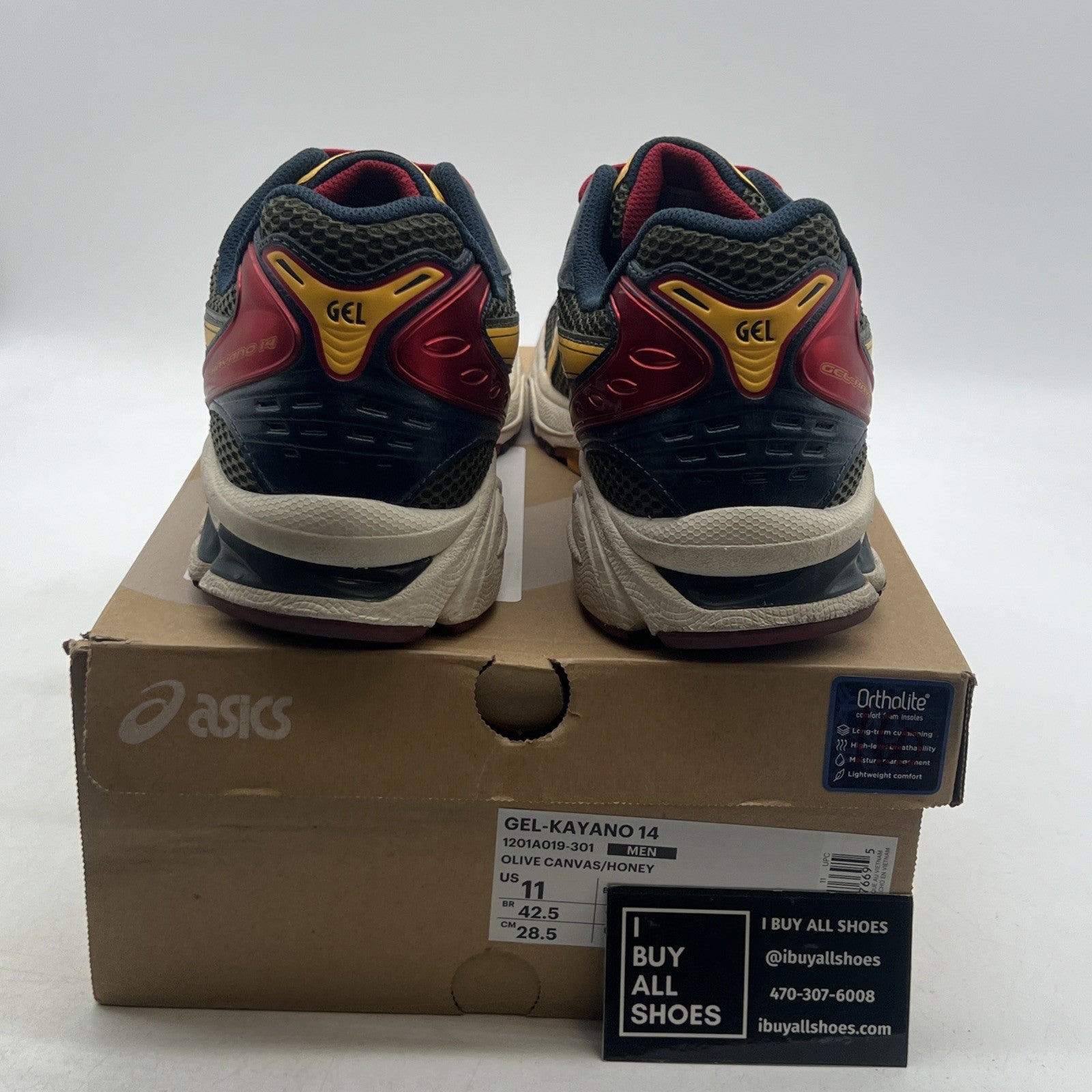 Size 11 - Asics Gel Kayano 14 Olive Canvas Honey (1201A019-301)