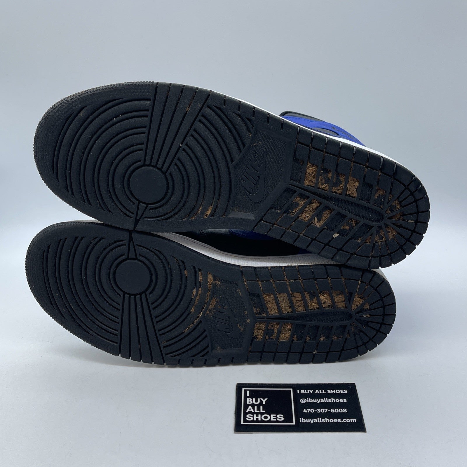 Size 9 - Jordan 1 Mid Hyper Royal Blue Black Leather (554724-077)