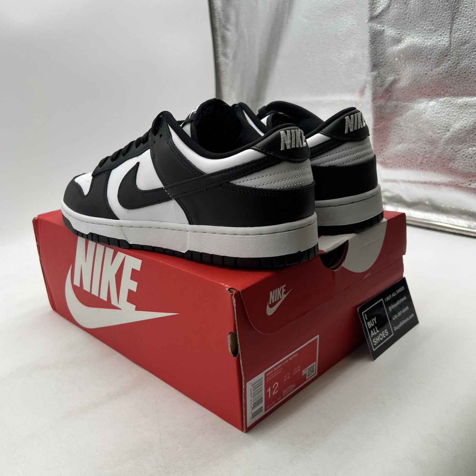 Size 12 - Nike Dunk Low Black White (DD1391-100)