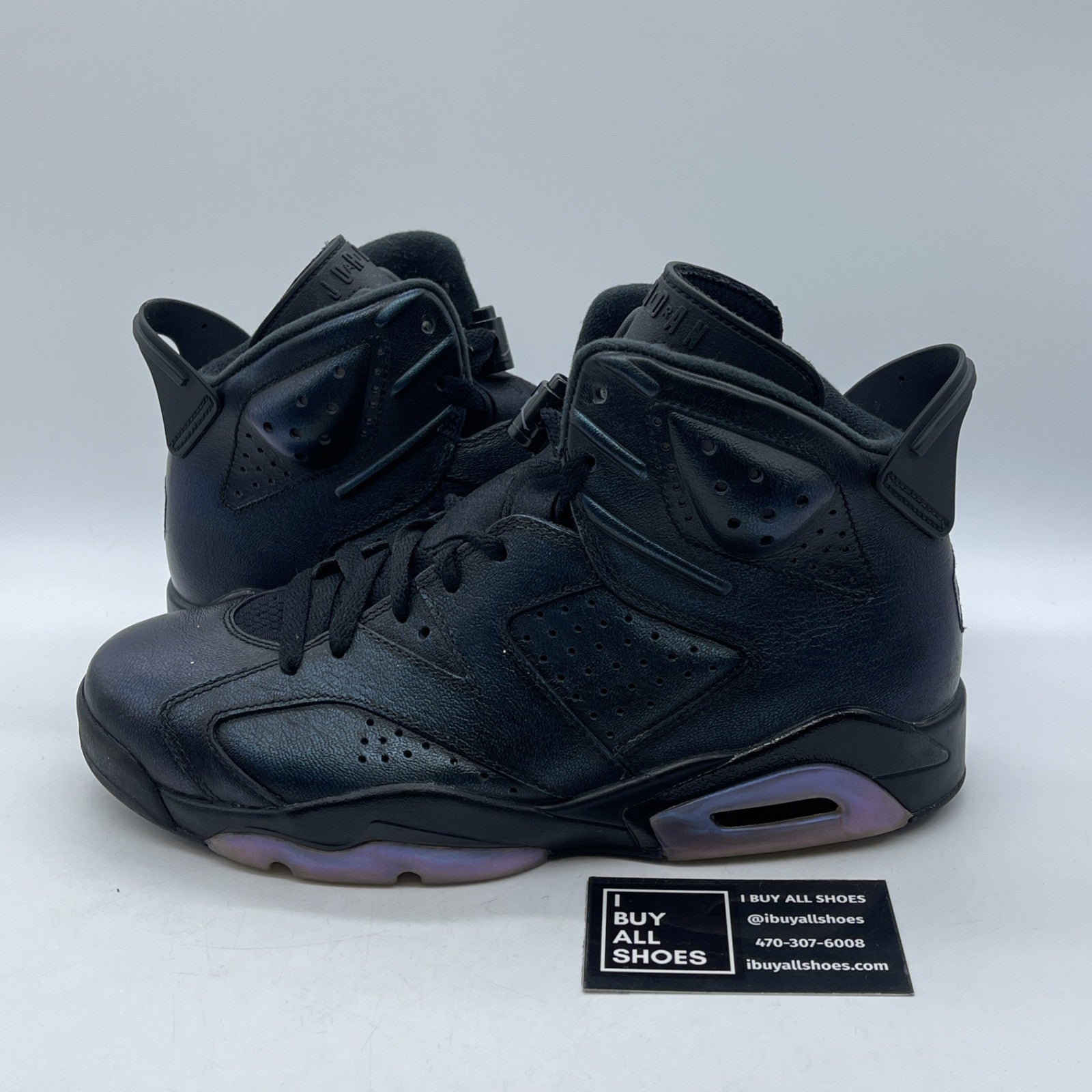 Size 9 - Air Jordan 6 Retro All Star - Chameleon Black Blue Leather (907961-015)
