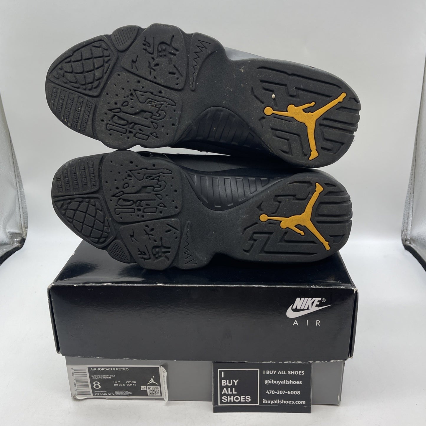Size 8 - Air Jordan 9 Retro Black (CT8019-070)