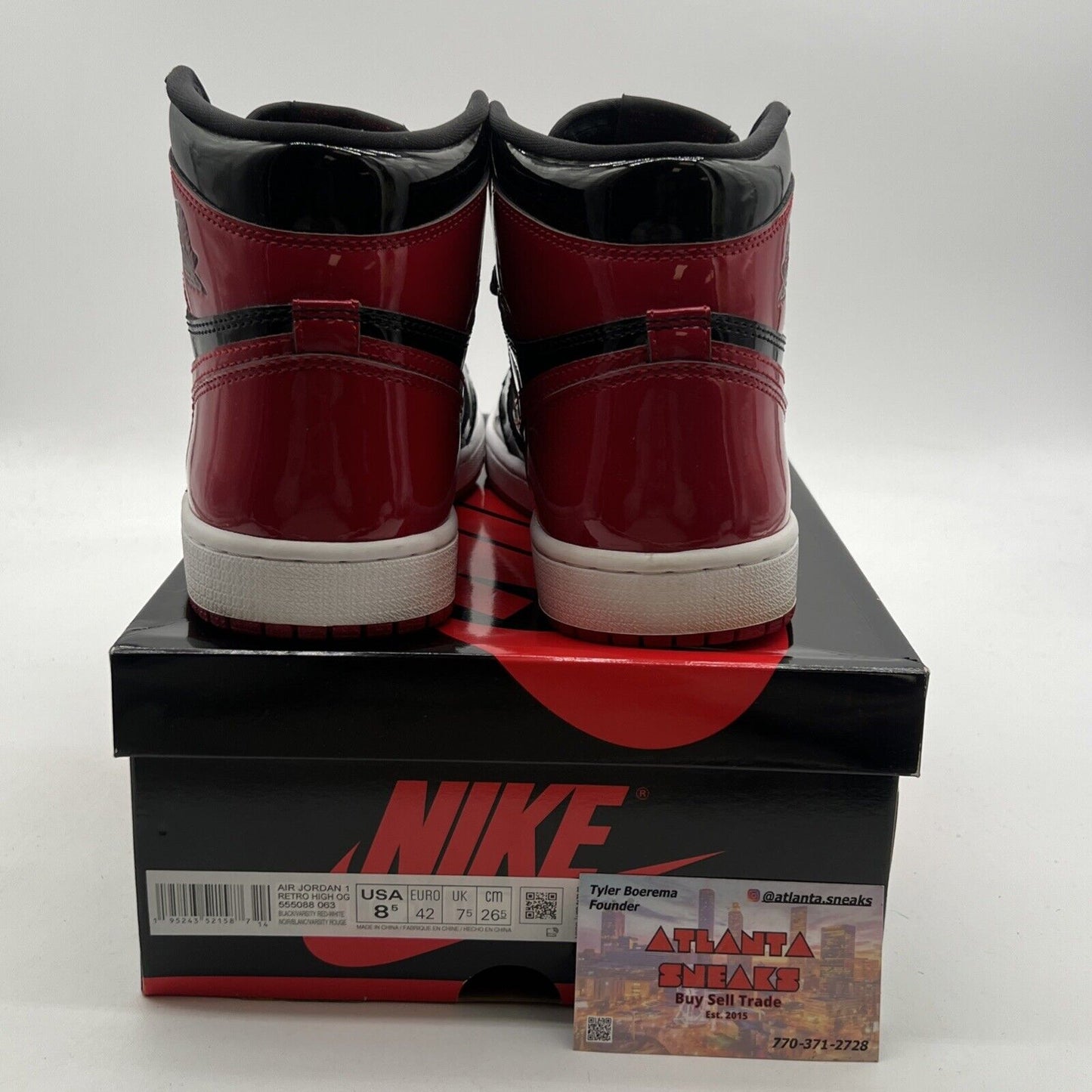 Size 8.5 - Air Jordan 1 Retro OG High Patent Bred (555088-063)