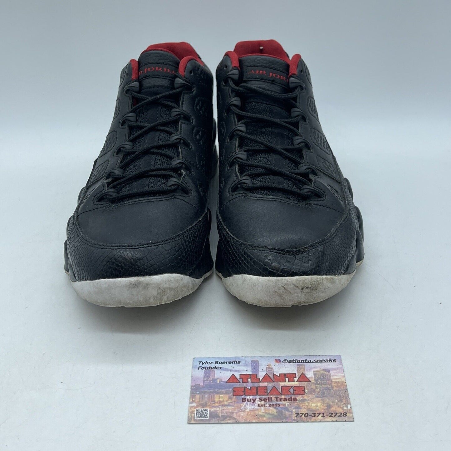 Size 10 - Air Jordan 9 Retro Low Snakeskin Red Black Leather (832822-001)