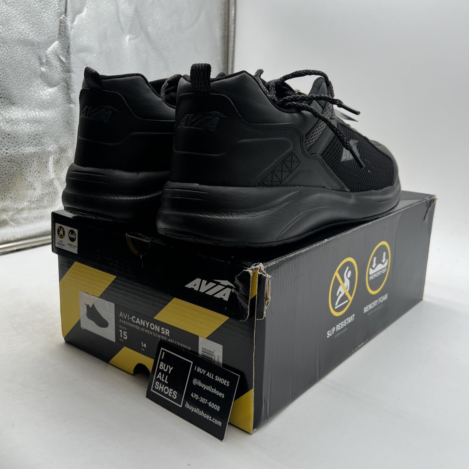 Size 15 - Avia Avi-Canyon SR - (Work-Slip Resistant) (AA50169MBBX) - 4E WIDE -