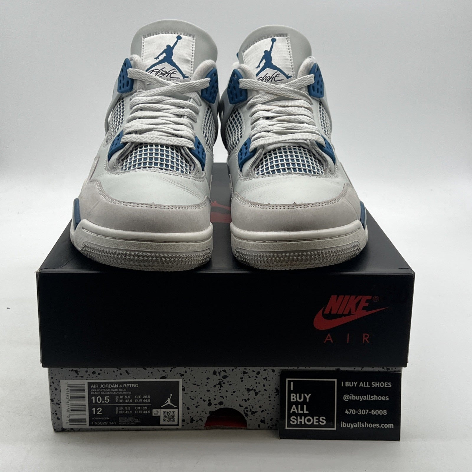 Size 10.5 - Air Jordan 4 Retro 2024 Military Blue (FV5029-141)