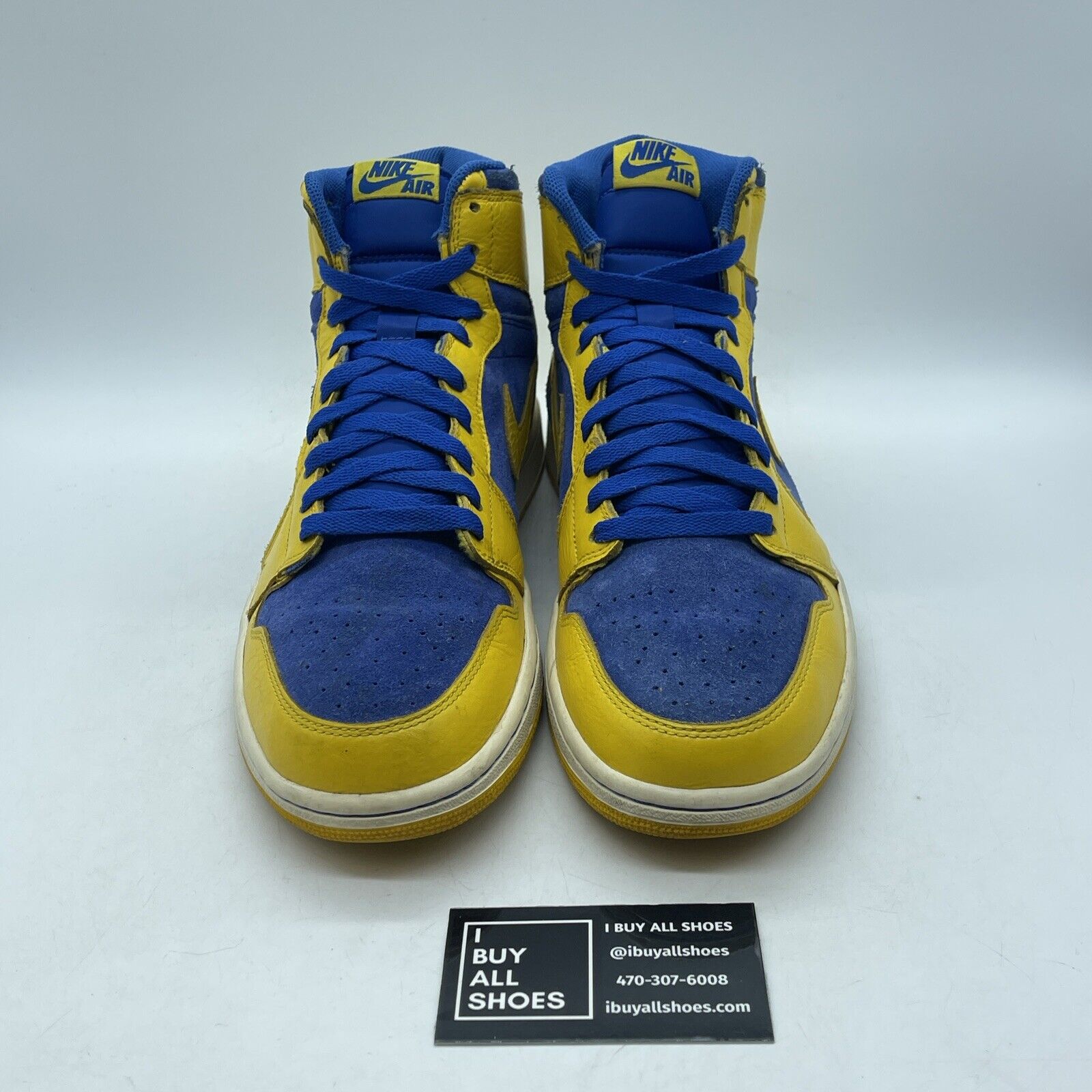 Size 11 - Air Jordan 1 Retro OG High Laney Yellow Blue Suede (555088-707)
