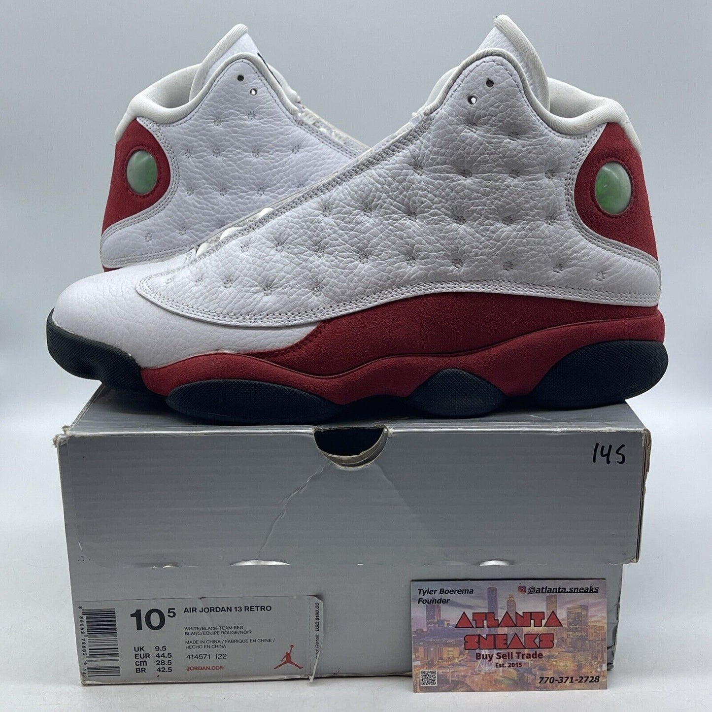 Size 10.5 - Jordan 13 Retro Chicago 2017 White Black Red (414571-122)