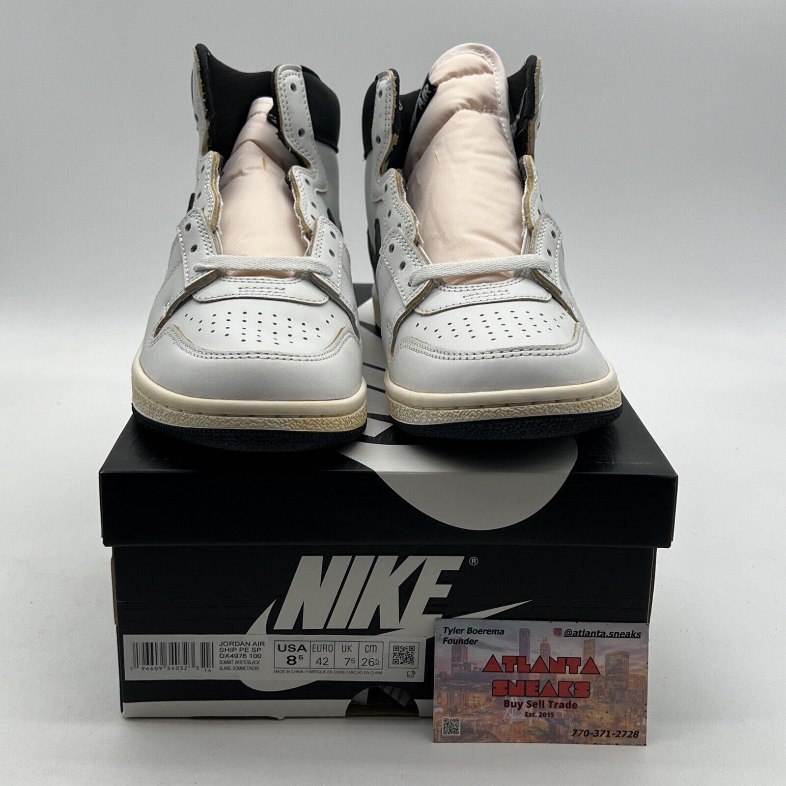 Size 8.5 - A Ma Maniére x Jordan Air Ship PE SP White Black (DX4976-100)