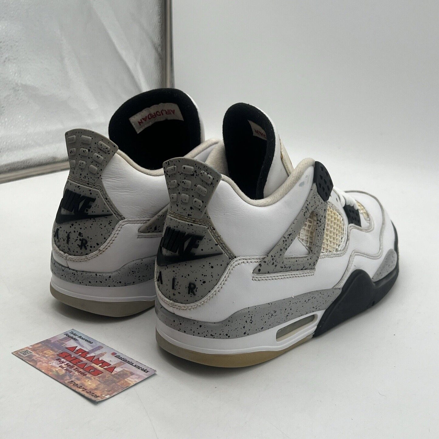 Size 10 - Jordan 4 Retro OG Mid White Cement Black Grey Leather (840606-192)