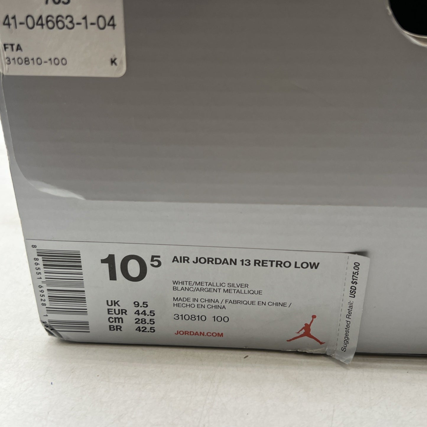 Size 10.5 - Air Jordan 13 Retro Low Pure Money (310810-100)