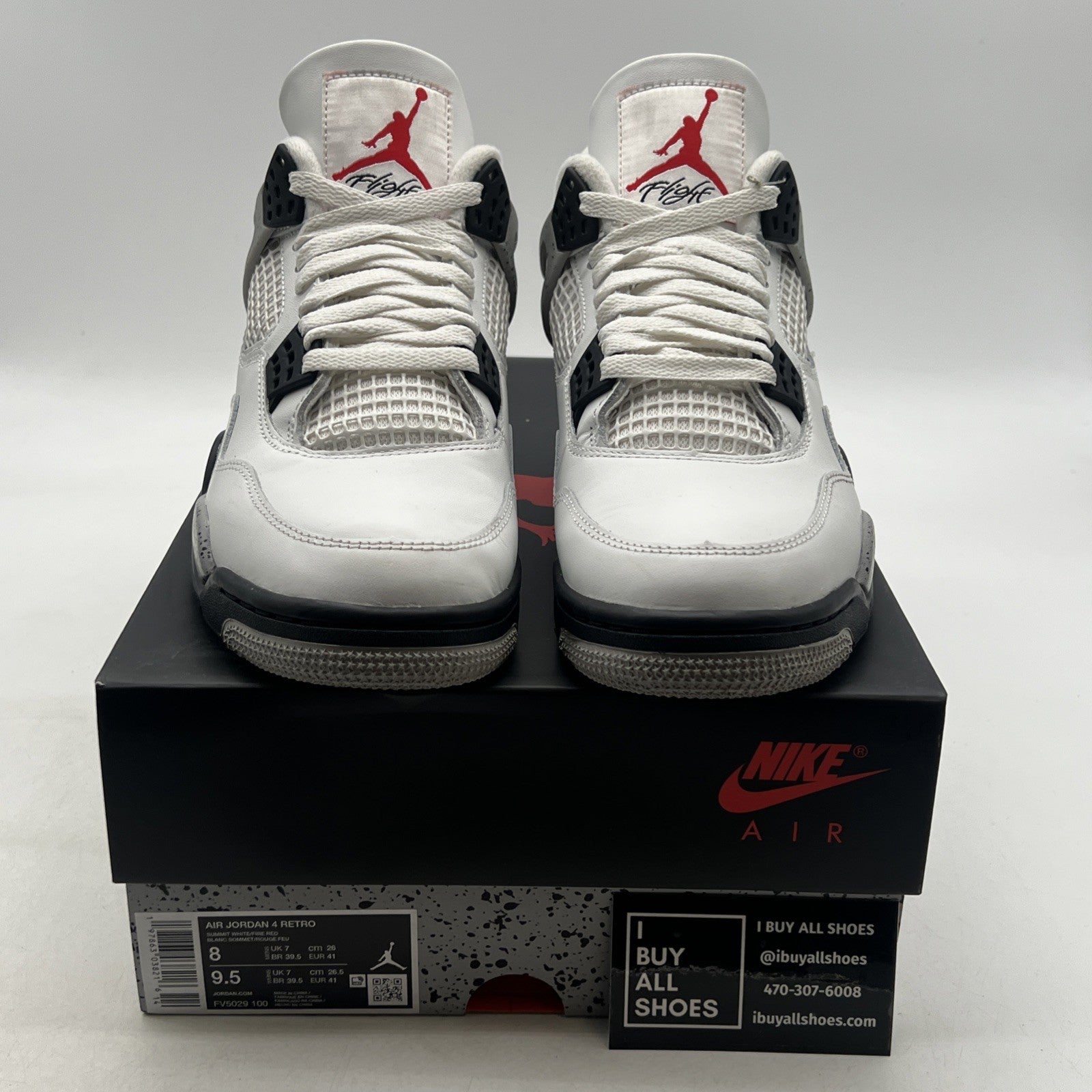 Size 8 - Air Jordan 4 Retro OG 2025 White Cement (FV5029-100)