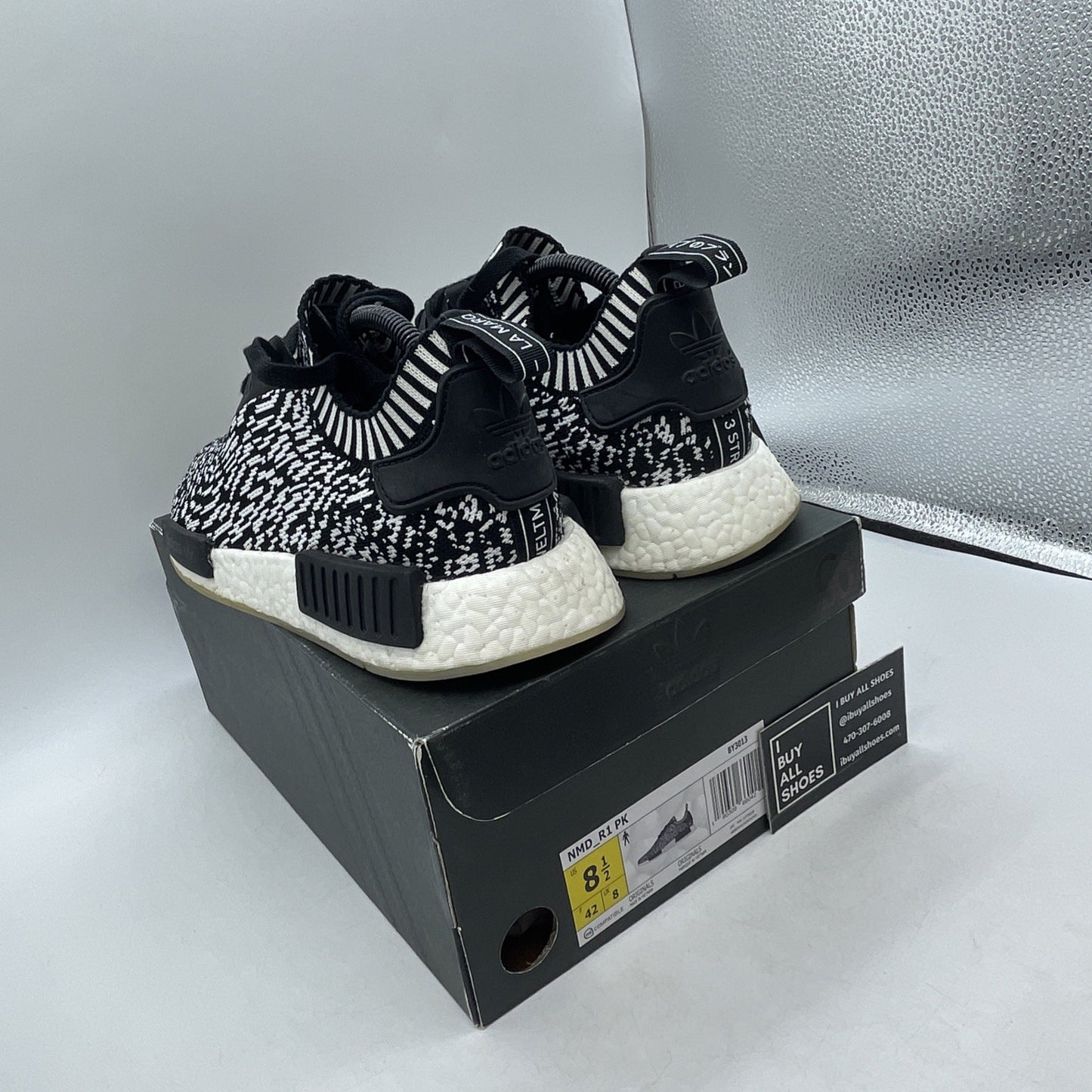 Size 8.5 - Adidas NMD_R1 Primeknit Zebra (BY3013)
