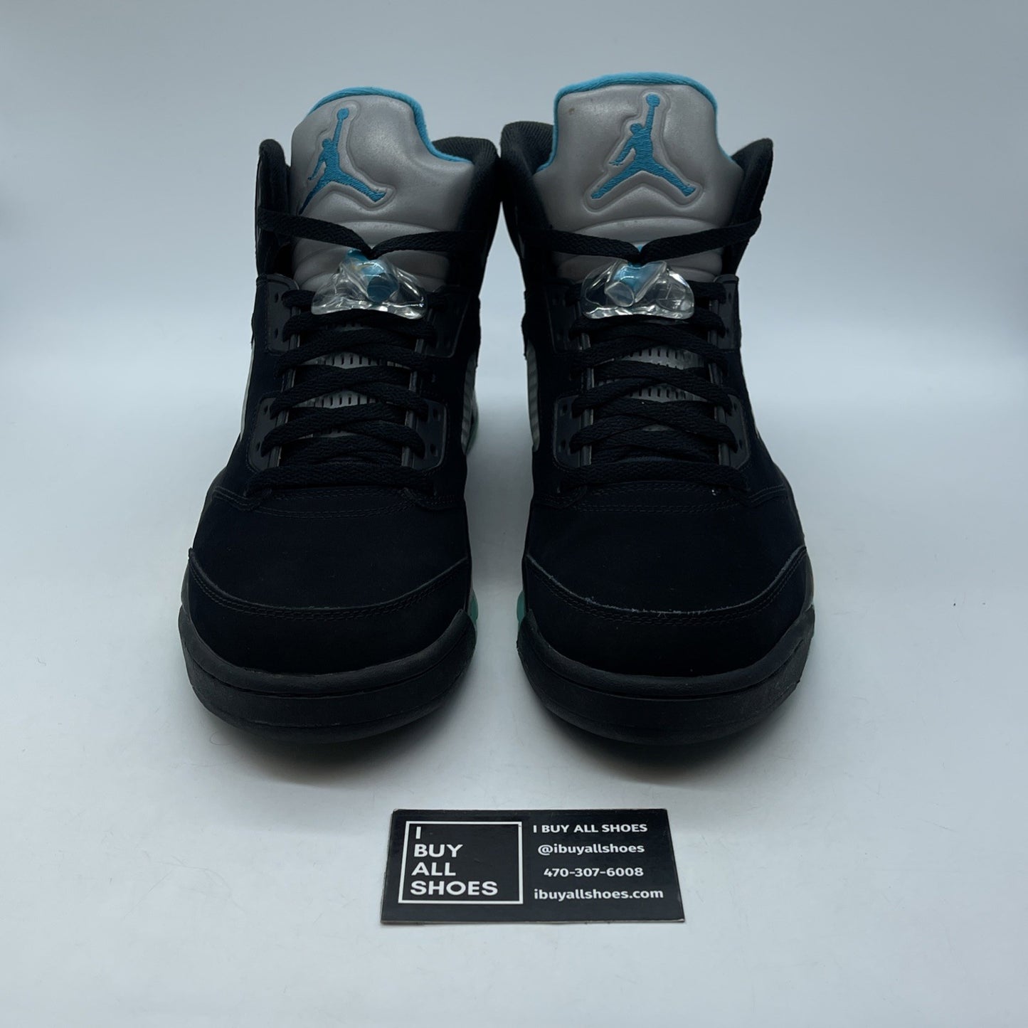 Size 11.5 - Jordan 5 Retro Mid Aqua Black Blue Yellow Suede (DD0587-047)