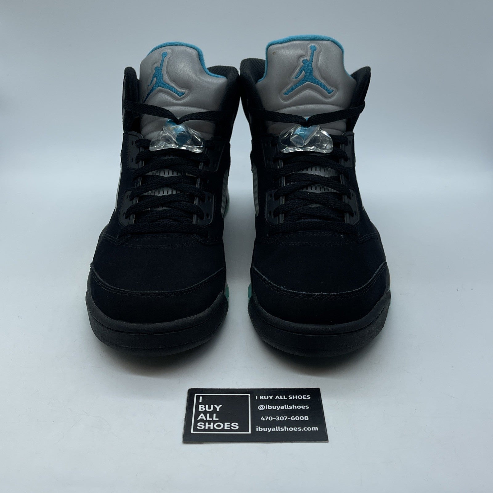 Size 11.5 - Jordan 5 Retro Mid Aqua Black Blue Yellow Suede (DD0587-047)