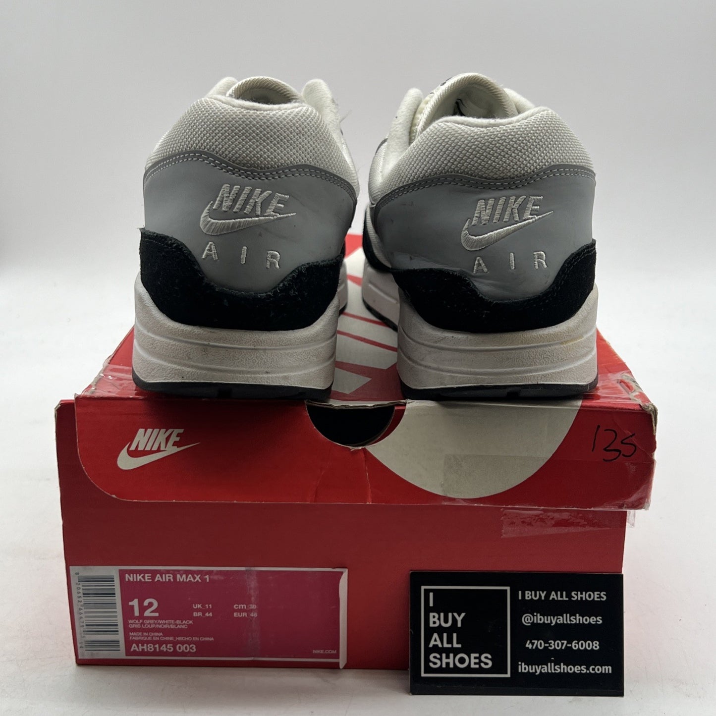 Size 12 - Nike Air Max 1 Wolf Grey (AH8145-003)