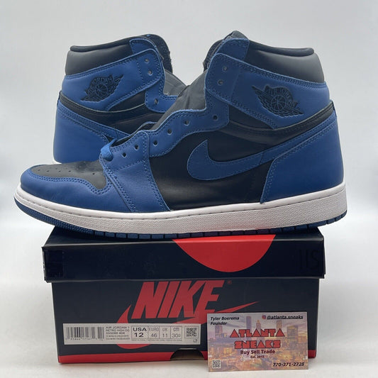 Size 12 - Jordan 1 Retro OG High Dark Marina Blue White Black (555088-404)