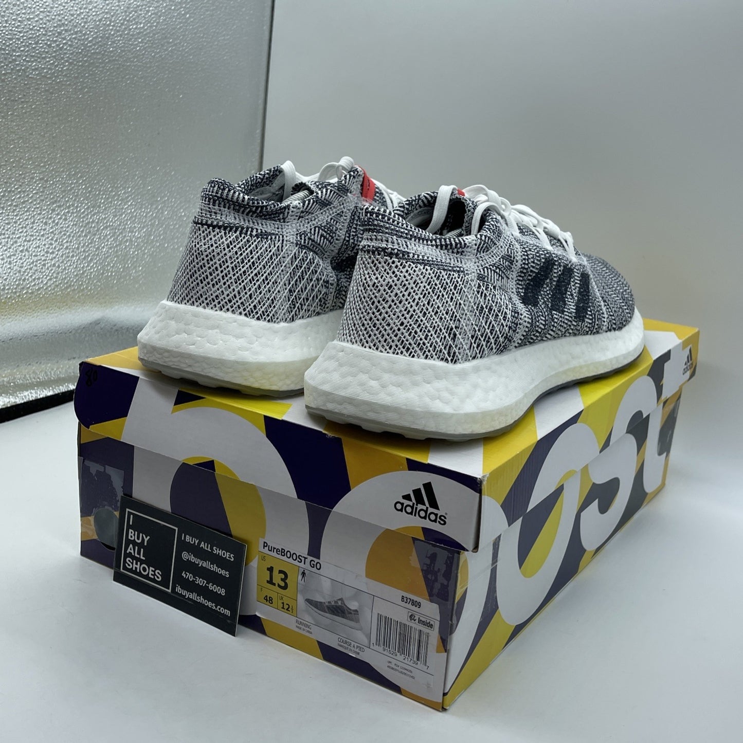Size 13 - adidas PureBoost Go White Indigo Blue White Suede (B37809)