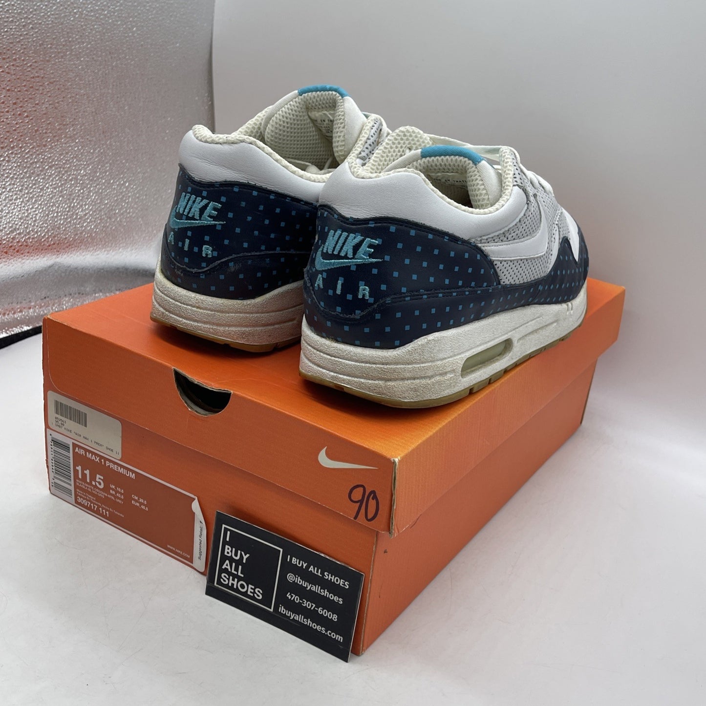 Size 11.5 - Nike Air Max 1 Premium Polka Dot ()309717-111)
