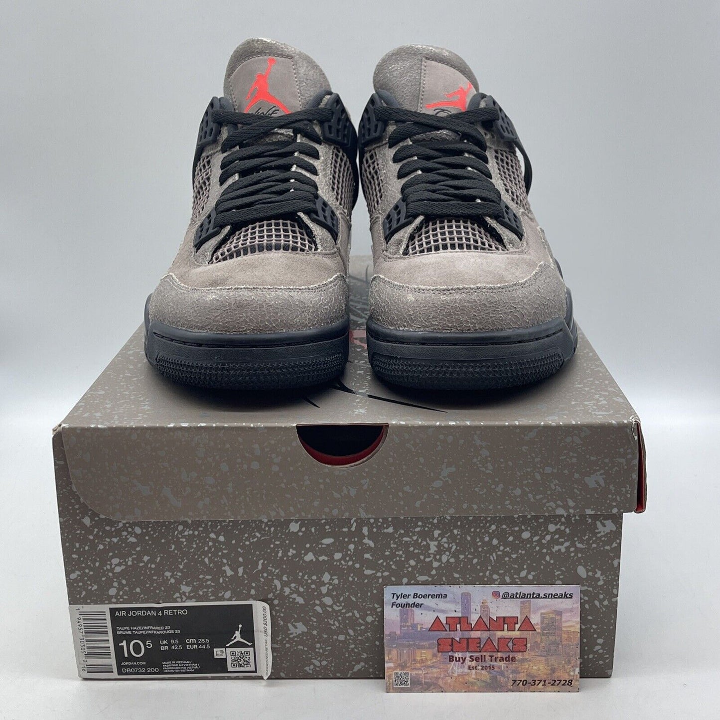 Size 10.5 - Jordan 4 Retro Mid Taupe Haze Brown Suede Black Leather (DB0732-200)