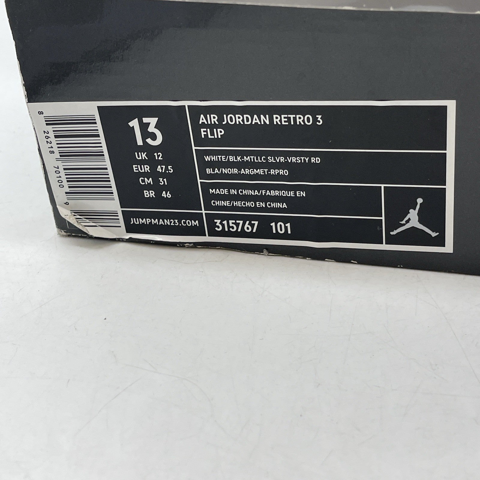 Size 13 - Air Jordan 3 Retro Flip (315767-101)