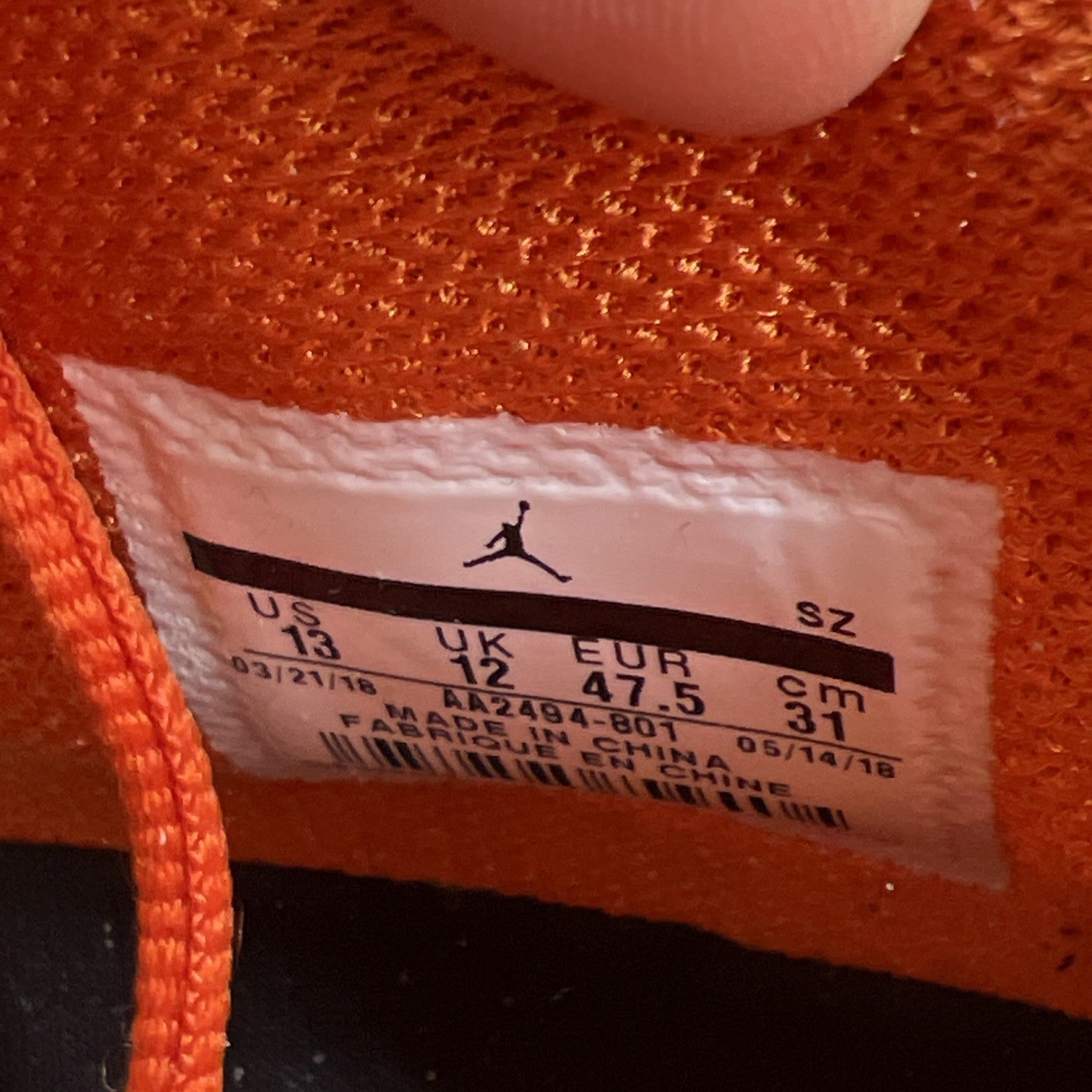 Size 13 - Air Jordan 18 Retro Orange Suede (AA2494-801)