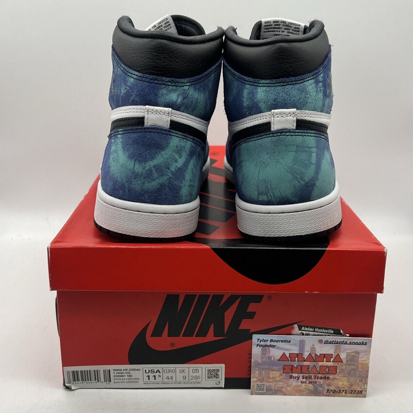 Size 11.5 - Air Jordan 1 Retro OG Tie-Dye W Black White Blue Leather CD0461-100