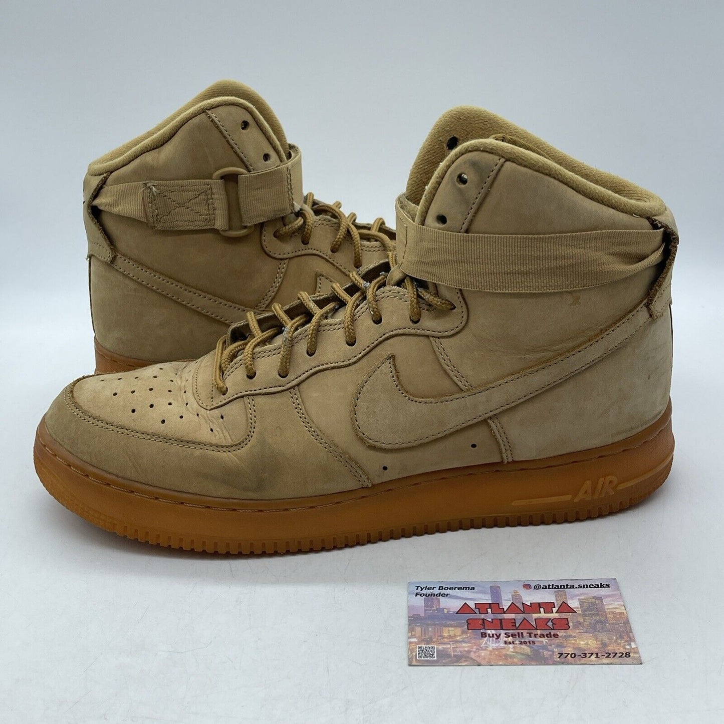 Size 11.5 - Nike Air Force 1 '07 LV8 WB High Flax Brown Suede (882096-200)