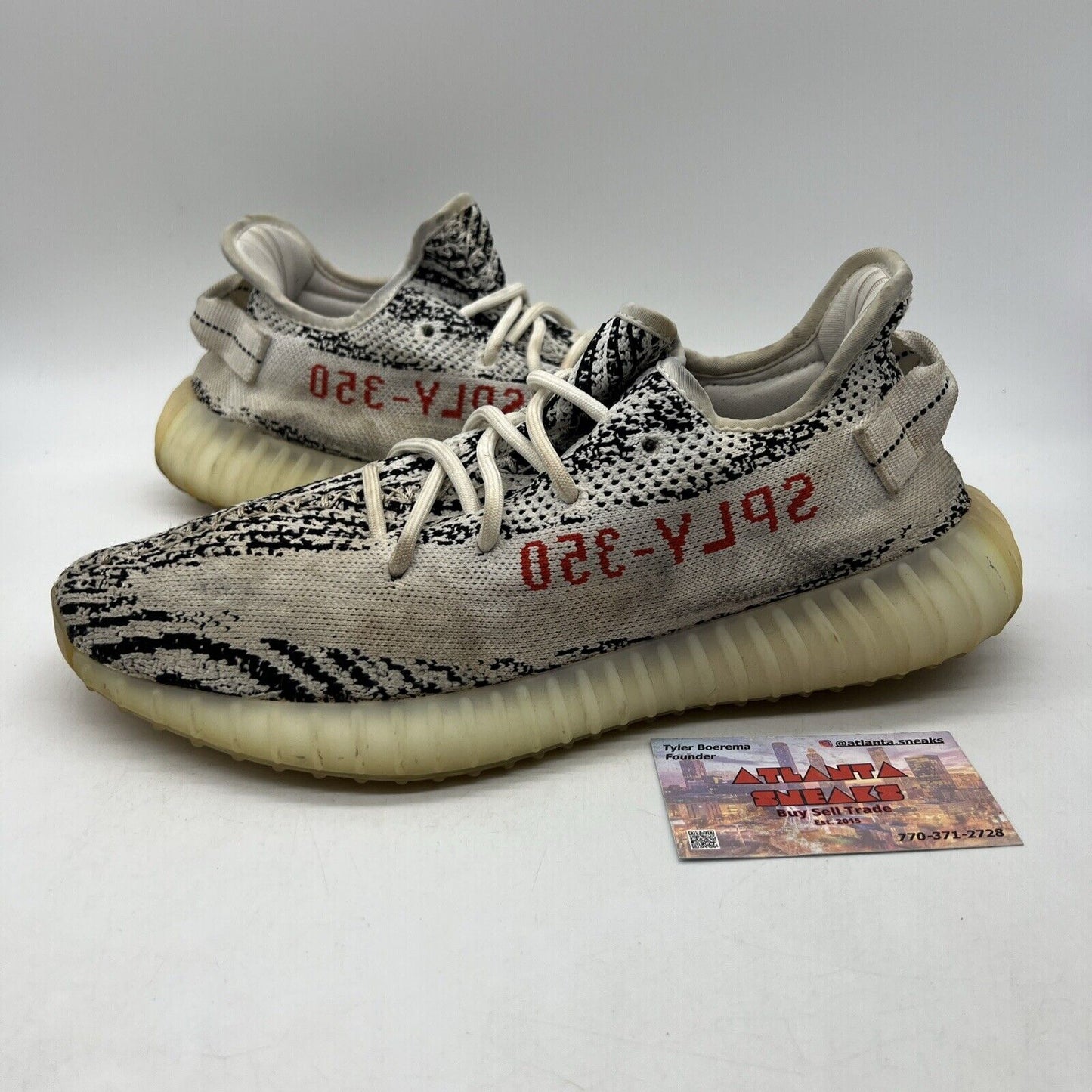 Size 9.5 - adidas Yeezy Boost 350 V2 Low Zebra White Black (CP9654)