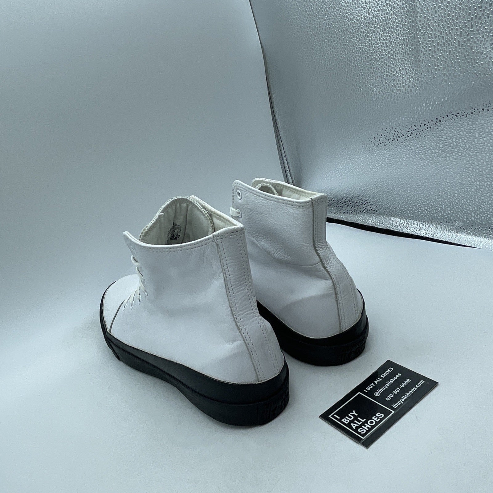 Size 13 - Converse All Star AS Quantum White Leather High Top (153647C)