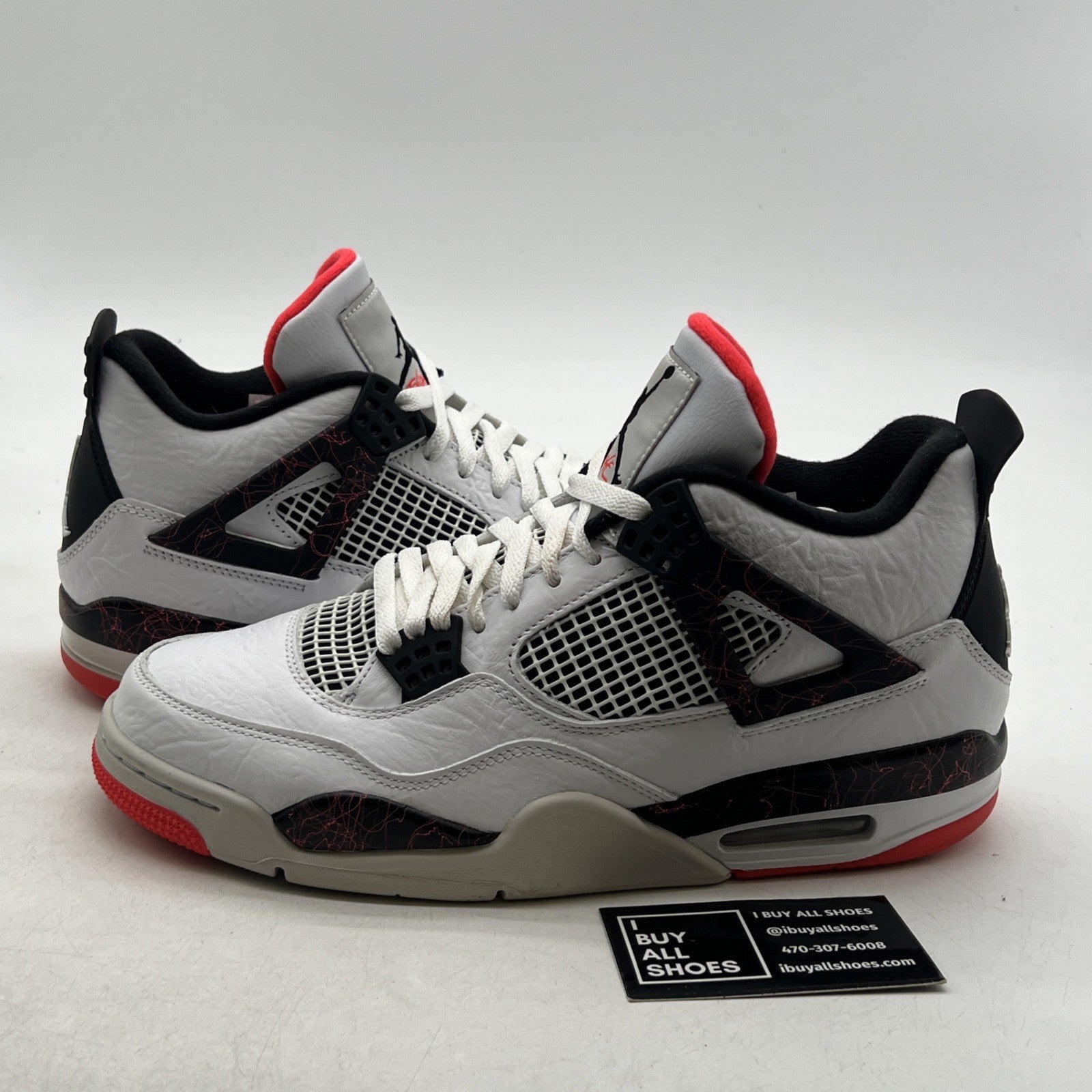 Size 10 - Air Jordan 4 Retro Pale Citron, Bright Crimson 2019 (308497-116)