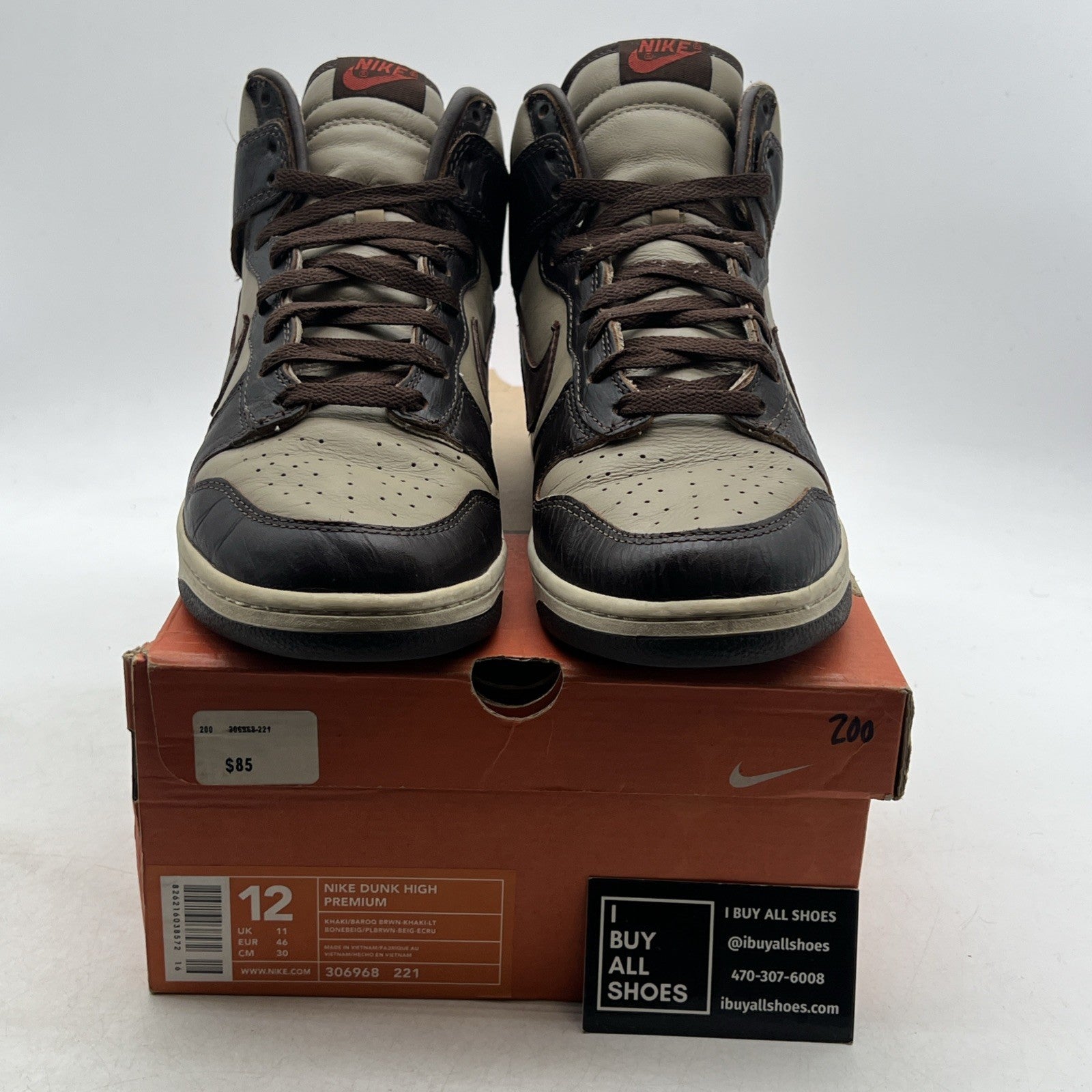 Size 12 - Nike Dunk Premium High Brown (306968-221)