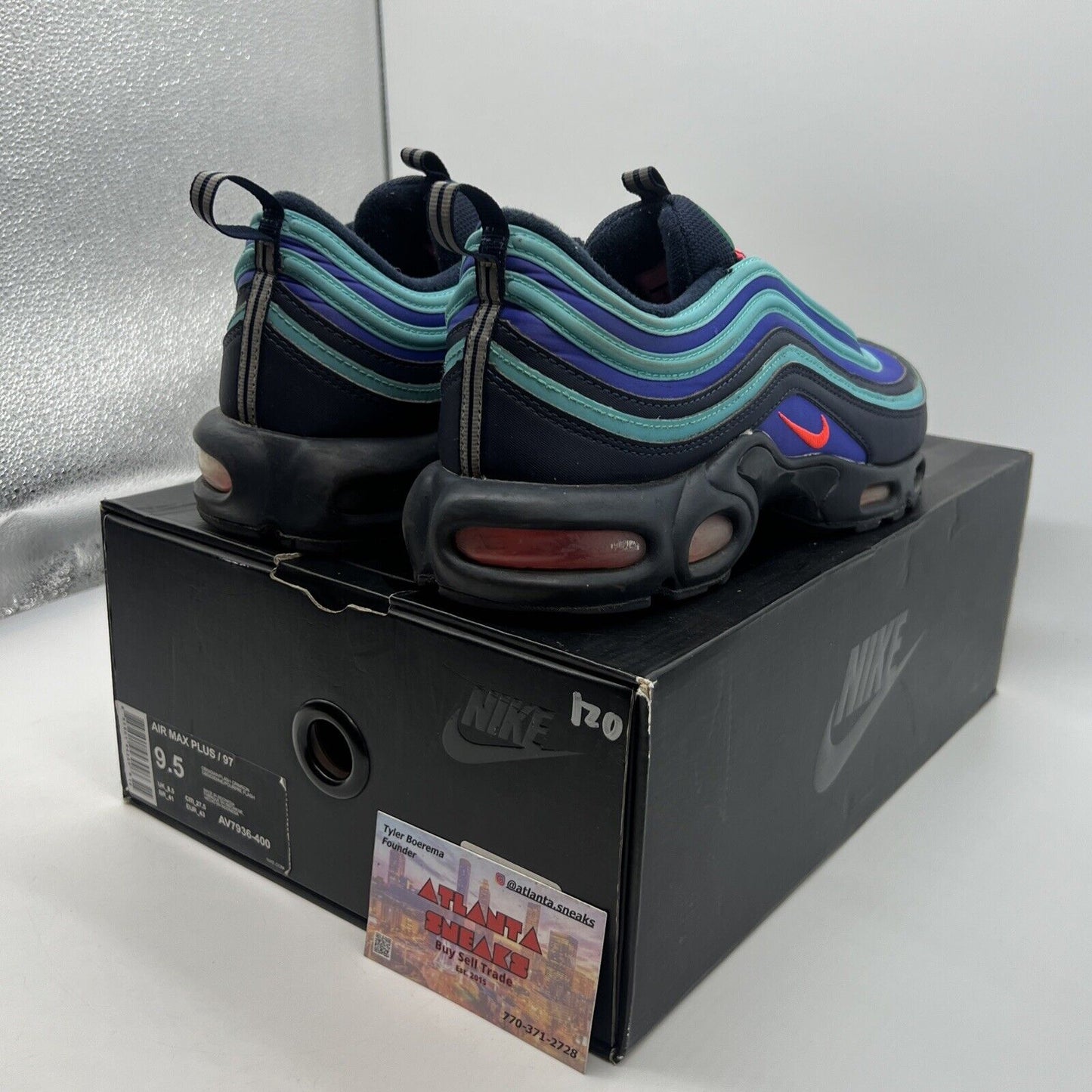 Size 9.5 - Nike Air Max Plus/97 Discover Your Air Aqua Navy (AV7936-400)