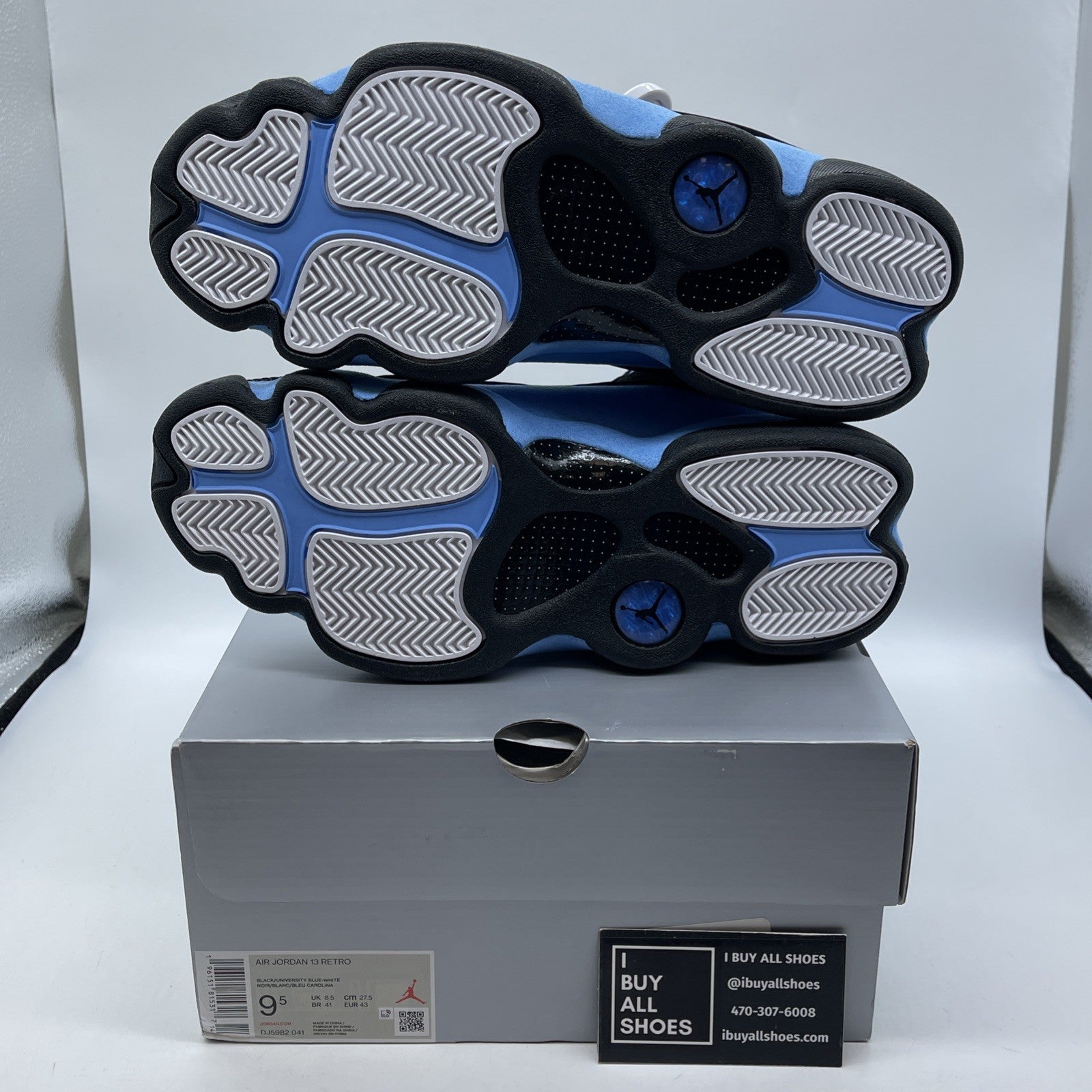 Size 10.5 - Jordan 13 Retro Mid Black University Blue Suede (DJ5982-041)