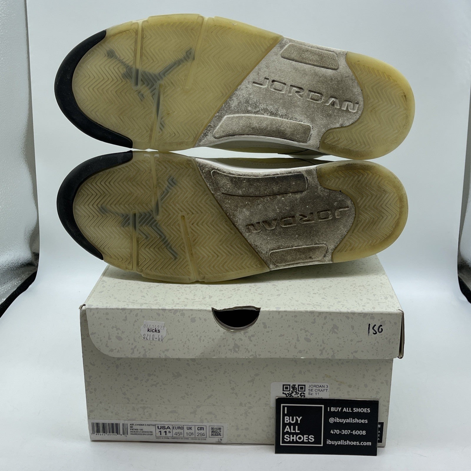 Size 11.5 - Air Jordan 5 Retro SE Sail White Tan Black Suede (FN7405-100)