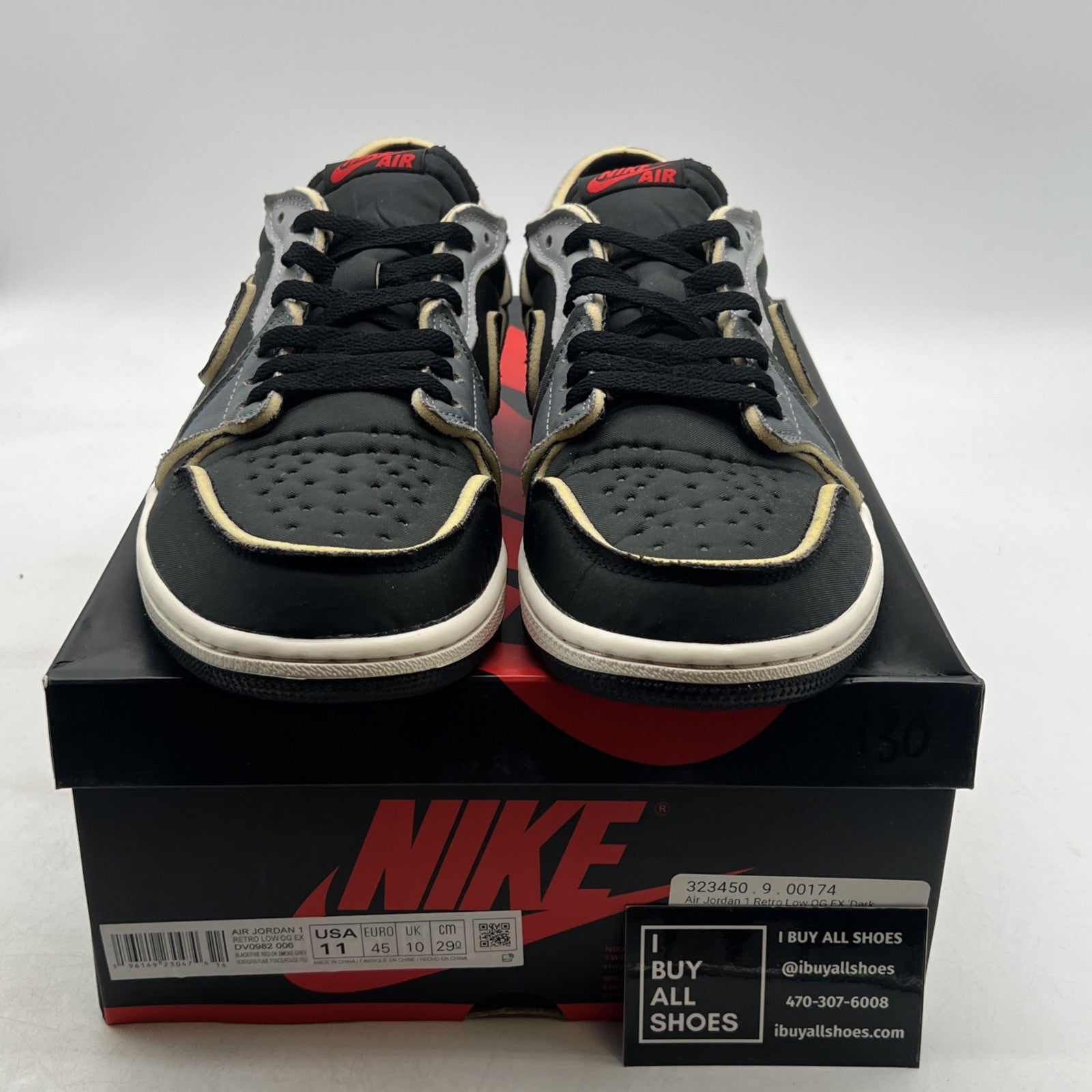 Size 11 - Air Jordan 1 Retro Low OG EX Dark Smoke Gray 2022 (DV0982-006)