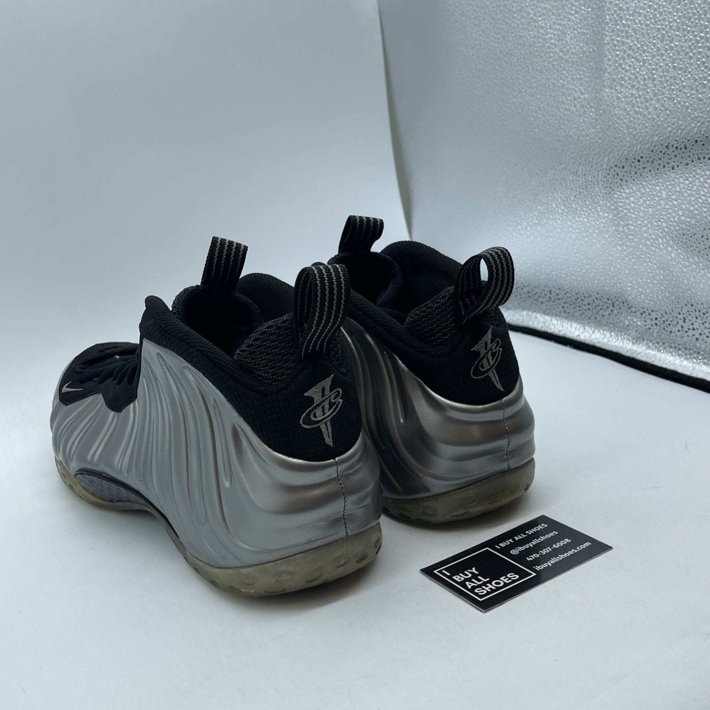Size 13 - Nike Air Foamposite One Pewter Silver Black Suede Leather (314996-004)