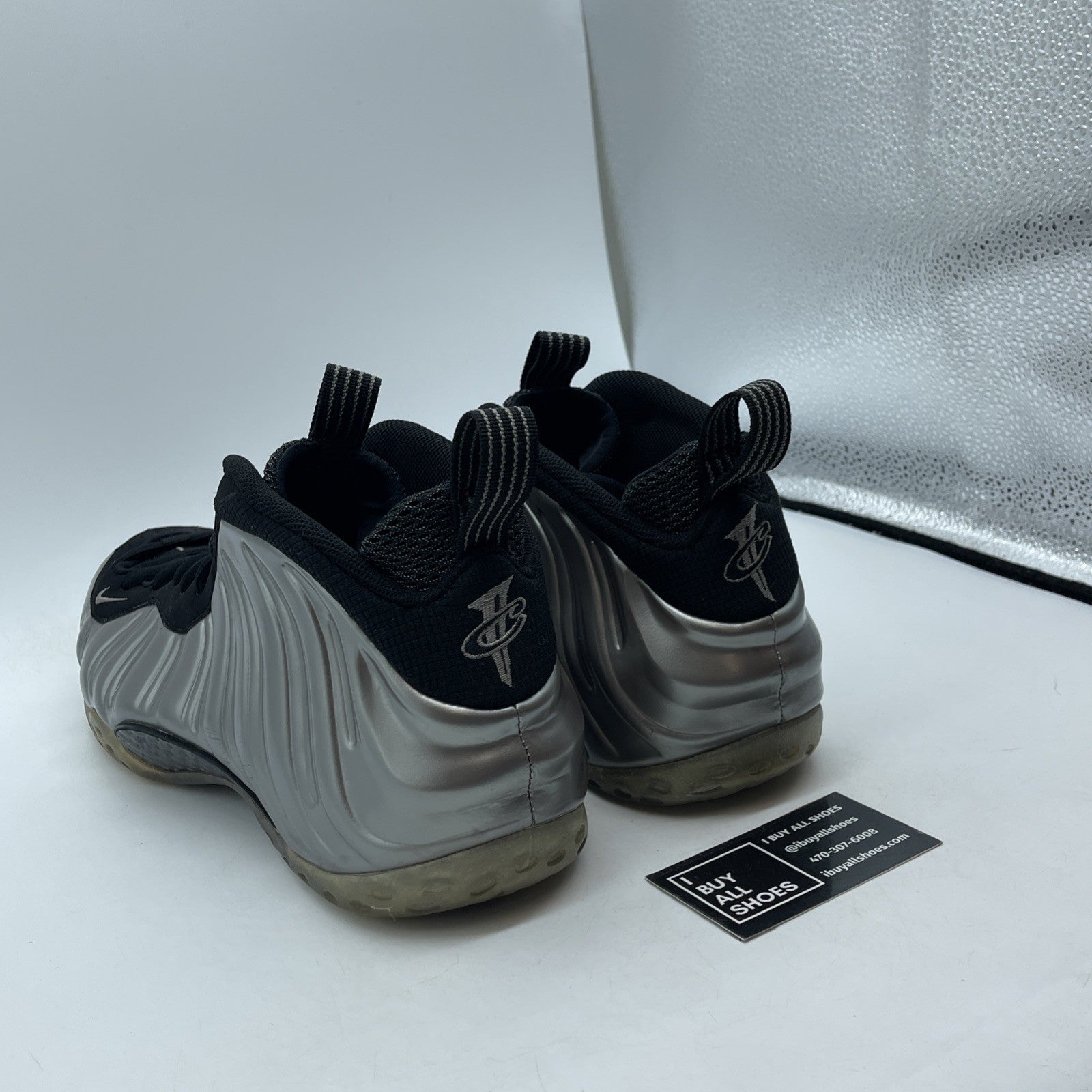 Size 13 - Nike Air Foamposite One Pewter Silver Black Suede Leather (314996-004)