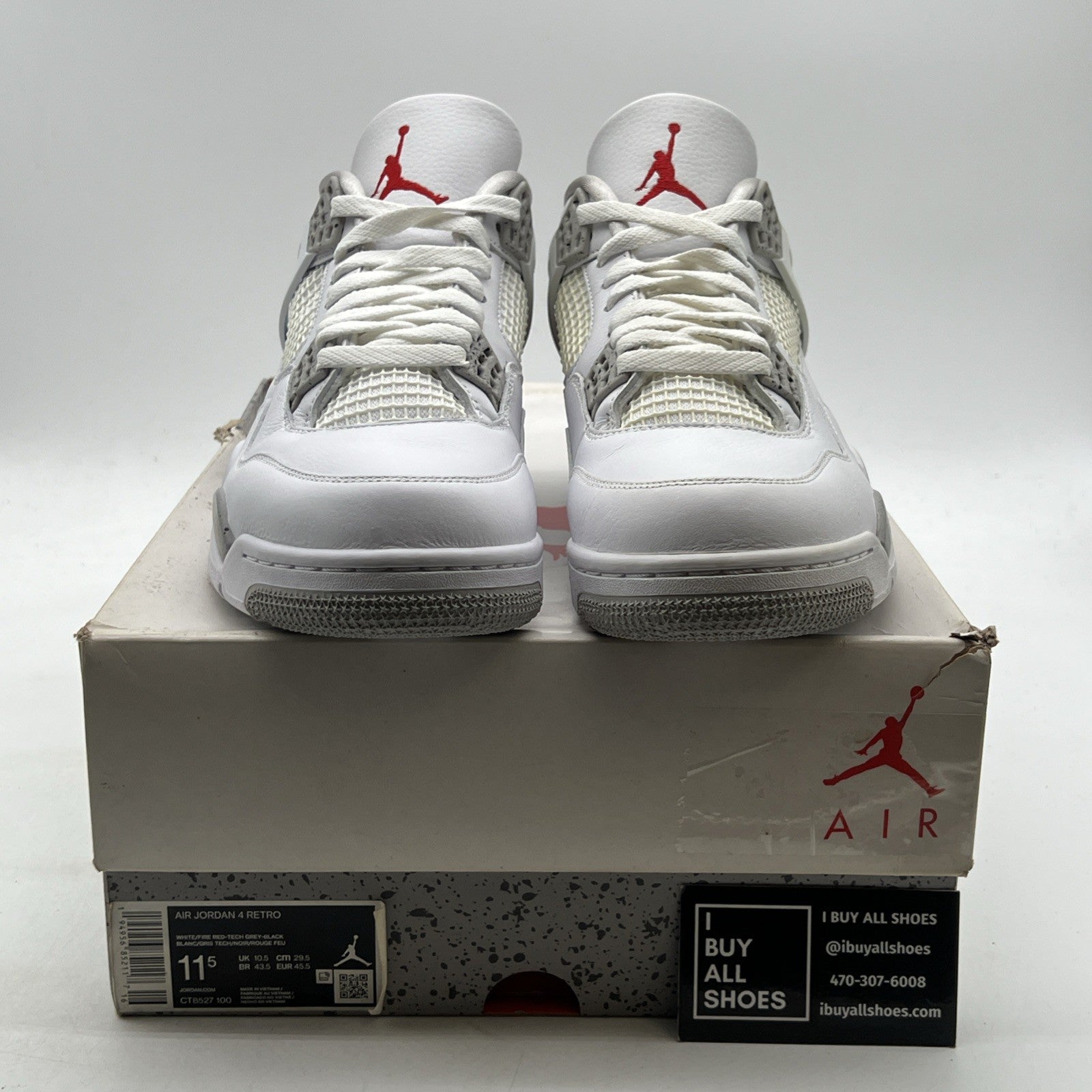 Size 11.5 - Air Jordan 4 Retro Mid White Oreo (CT8527-100)