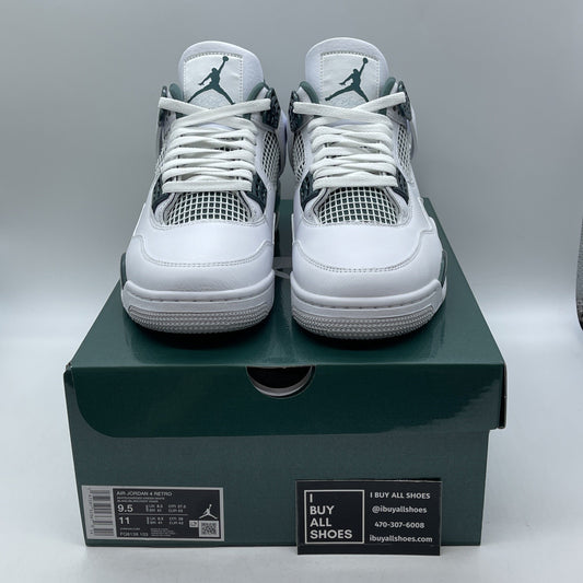 Size 9.5 - Air Jordan 4 Retro Oxidized Green White Leather (FQ8138-103)