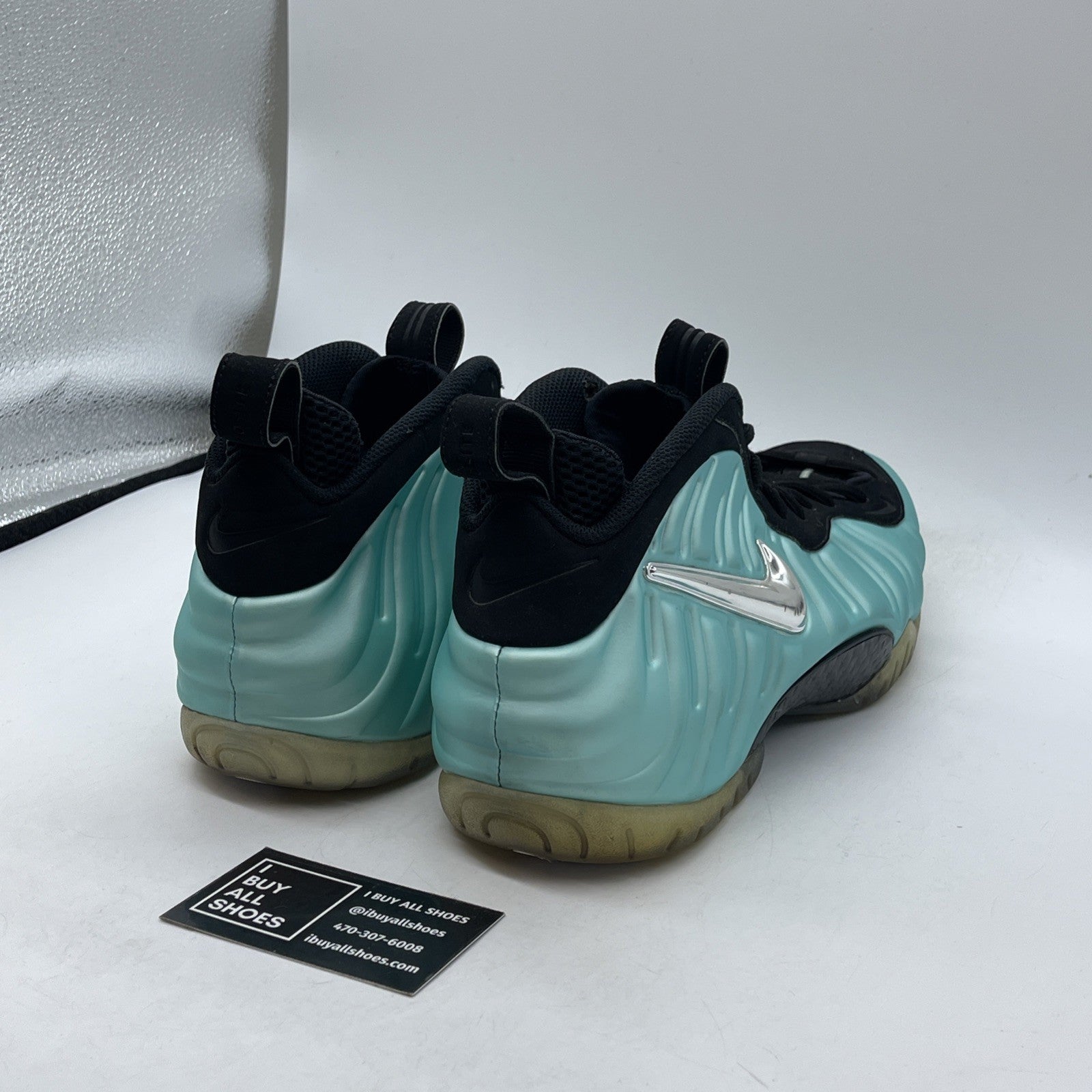 Size 10.5 - Nike Air Foamposite Pro Island Green Black Suede (624041-303)