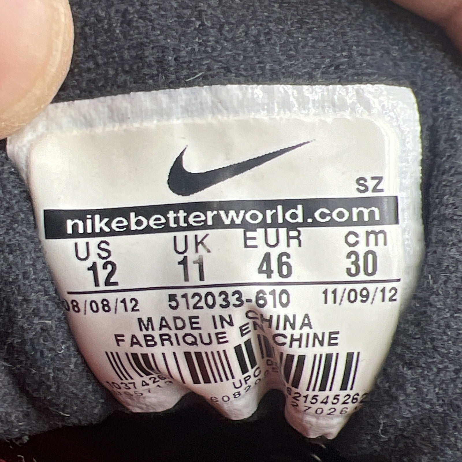 Size 12 - Nike Air Max 1 Prm Pimento (512033-610)
