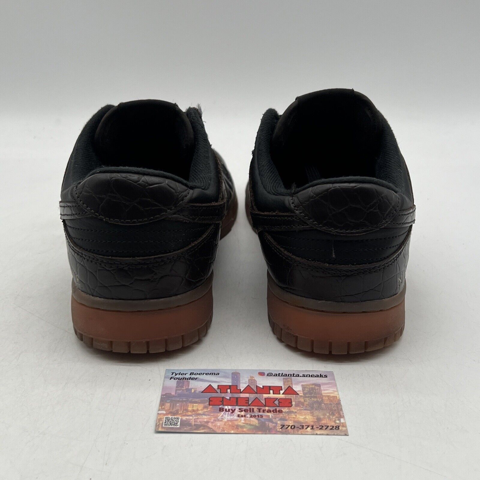 Size 11 - Nike Dunk SE Low Chocolate Croc Brown Leather (DV1024-010)