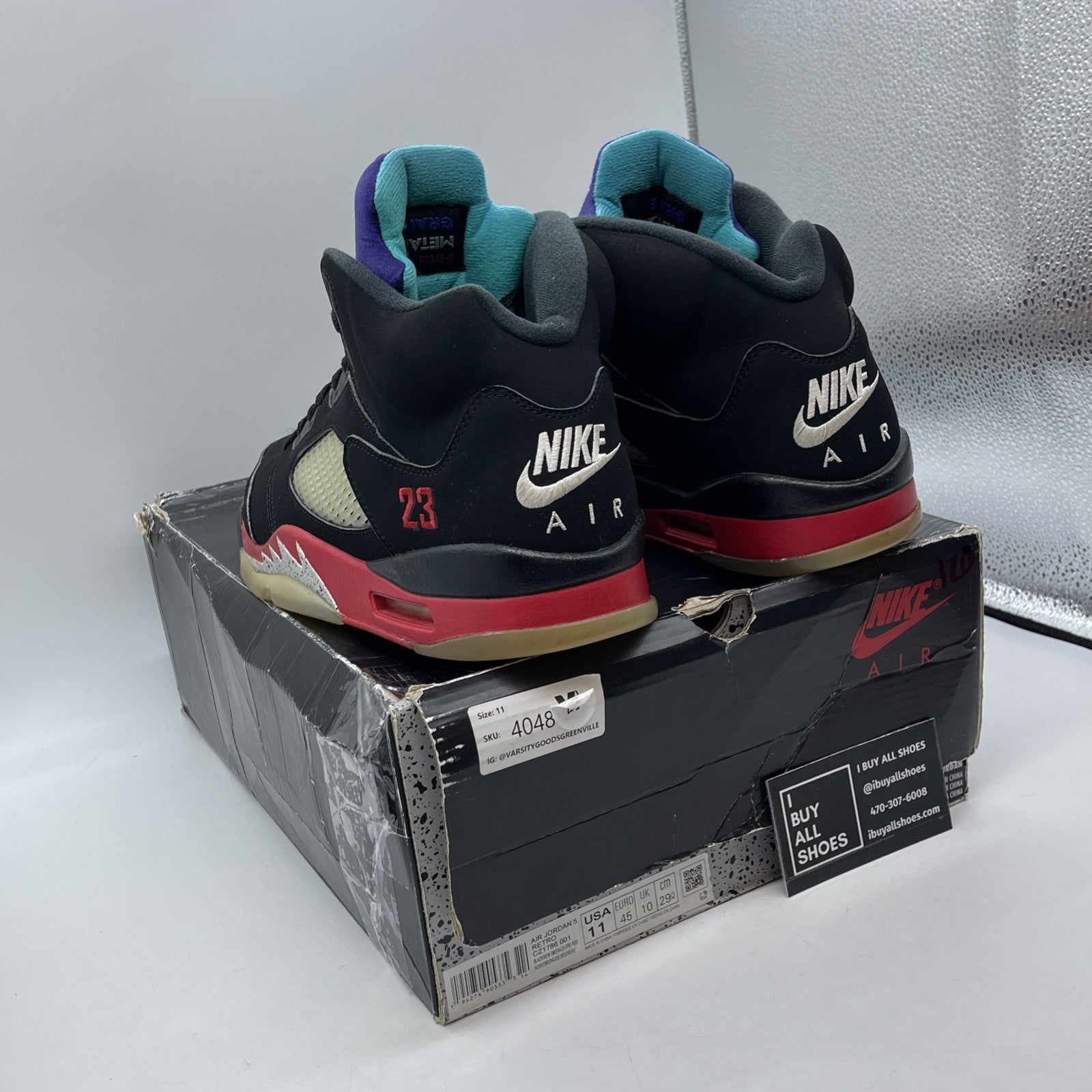 Size 11 - Jordan 5 Retro Top 3 Black 2020 Red Purple Suede (CZ1786-001)