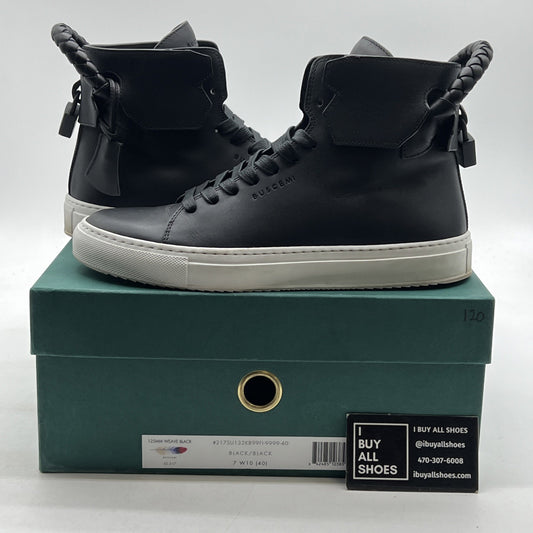 Size 40 - Buscemi Men's Black 125MM Leather High-Top Sneakers Shoes